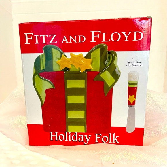 Fitz and Floyd Holiday
Folk Christmas Snack Plate and Spreader!
New in box 2009 - Picture 1 of 8